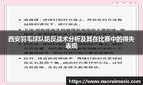 西安羽毛球队防反战术分析及其在比赛中的得失表现
